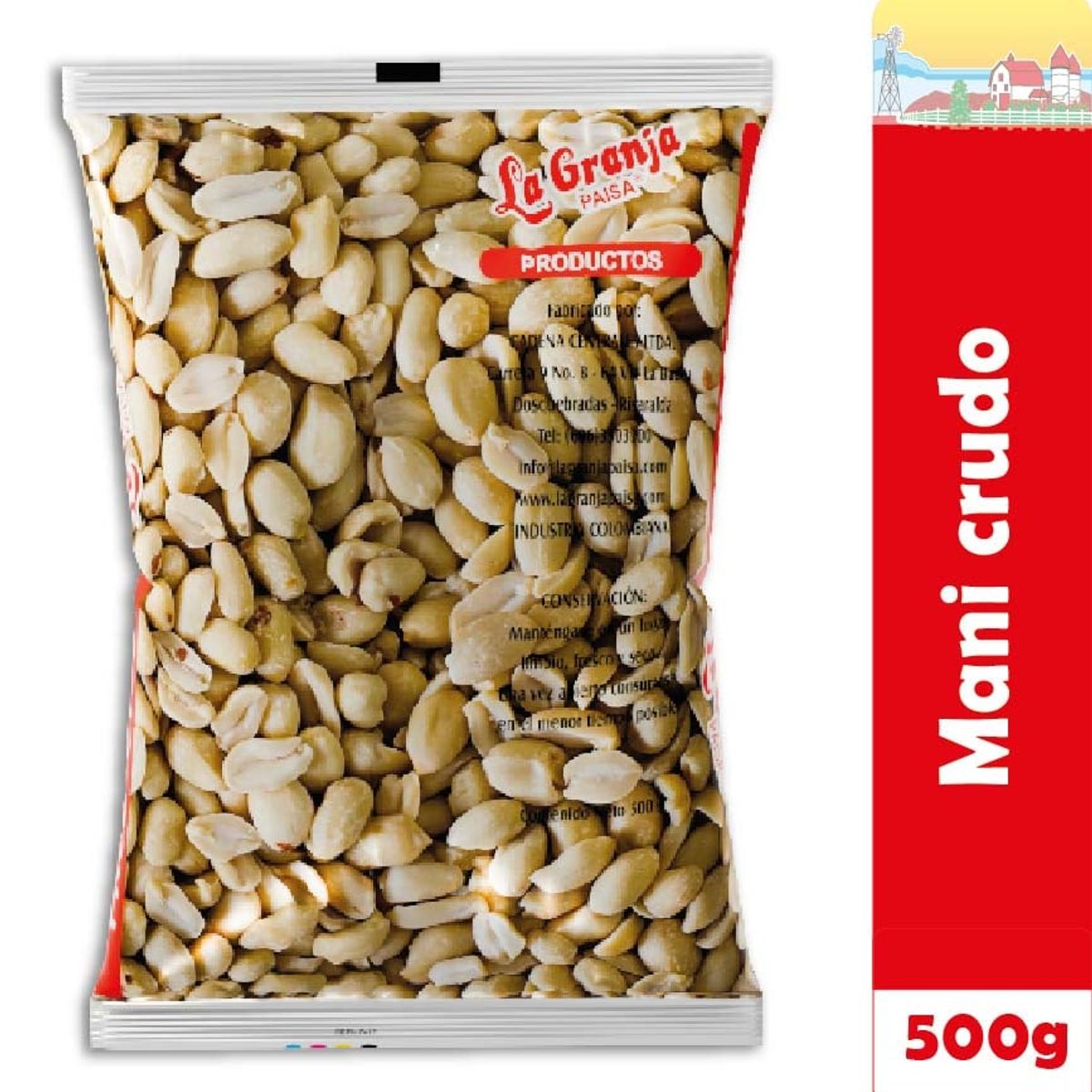 LA GRANJA PAISA - Maní Crudo Natural Sin Sal 500g