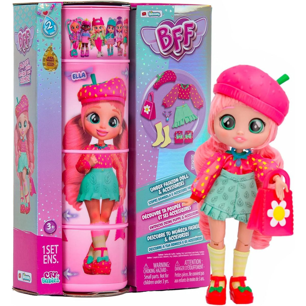 CRY BABIES - Muñeca Bff By Cry Babies Ella 7.8 Pulgadas