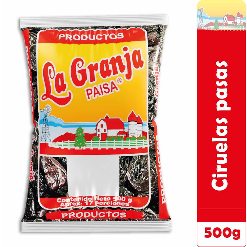 LA GRANJA PAISA - Ciruelas Pasas Deshidratadas Naturales 500g