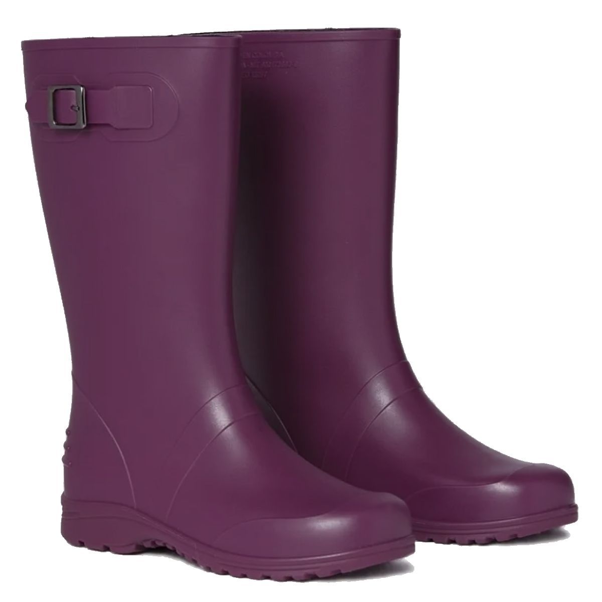 IDECAL - Botas Lluvia Mujer Hebilla Elegantes Idecal Impermeables Caucho Morada