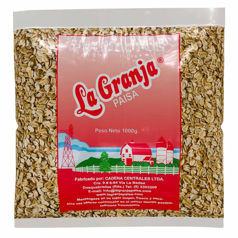 LA GRANJA PAISA - Avena Hojuela Entera Precocida Hojuelón 1kg