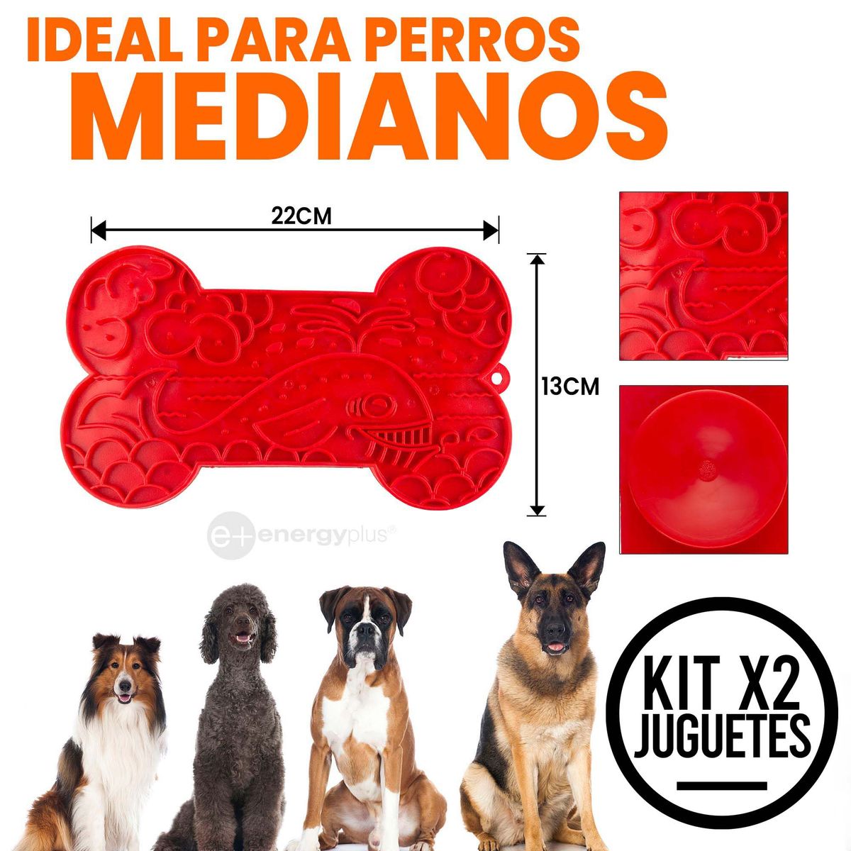 ENERGY PLUS - 2 Lamederos Perros: Atóxico, Azul Rojo