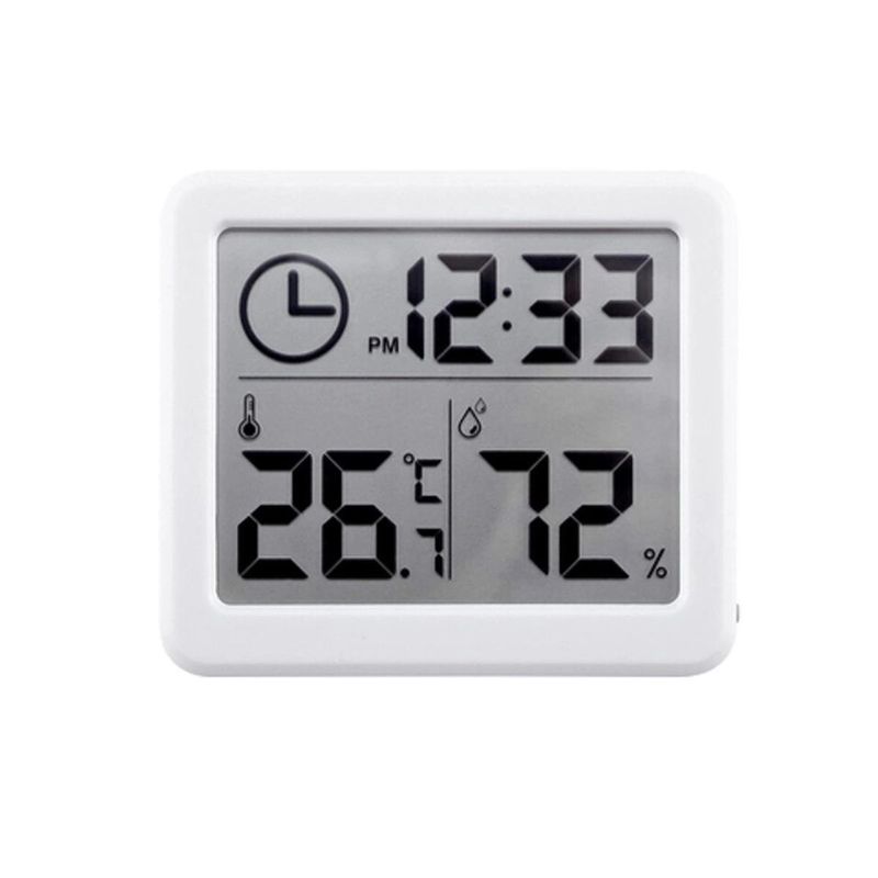 GENERICO - Termohigrometro de Escritorio PD-WDJ-01 Medidor Humedad Temperatura Reloj Display