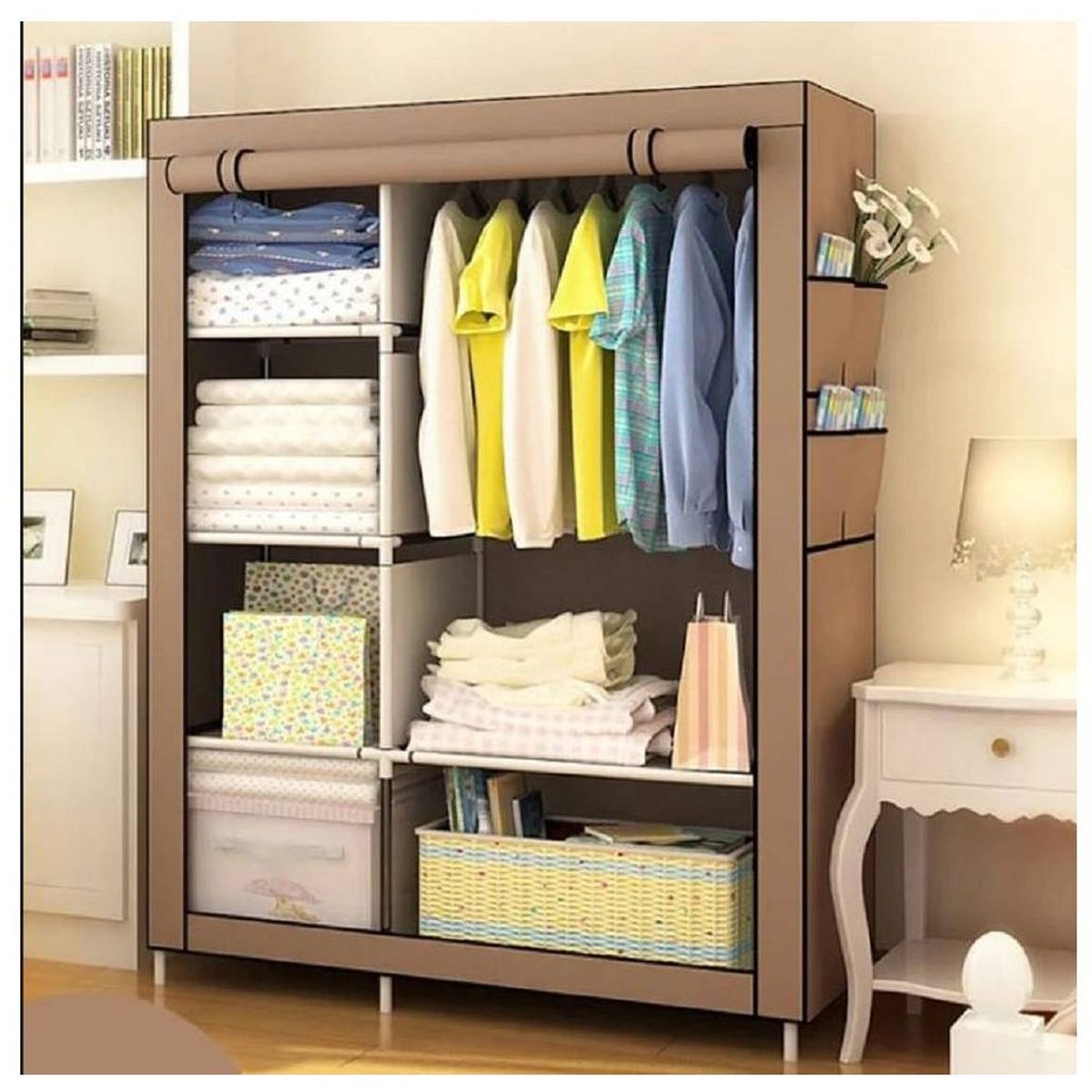 ONE PIXEL - Armario Portátil Para Ropa De Tela Color Marron