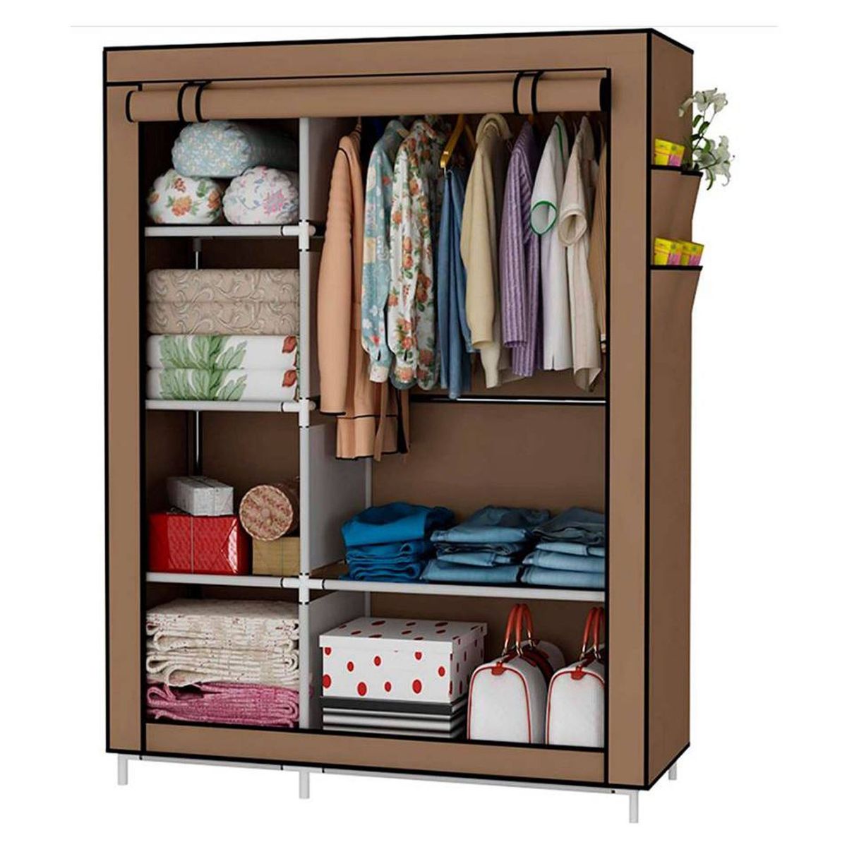ONE PIXEL - Armario Portátil Para Ropa De Tela Color Marron