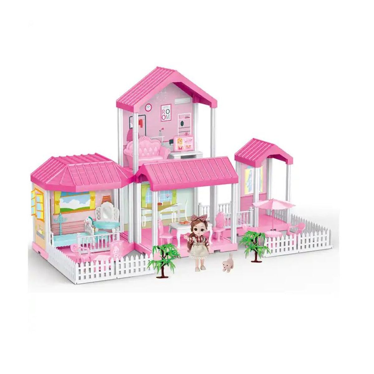 KIDSHOP - Casa De Muñecas Infantil Cocina Sala Y Dormitorio Fino X1257