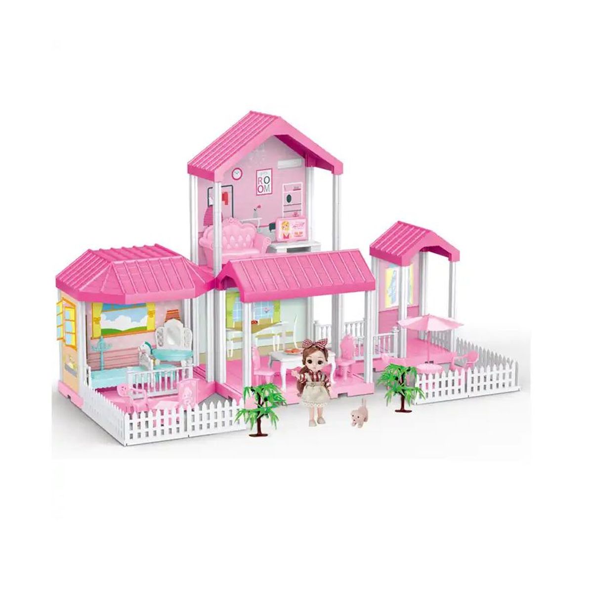 KIDSHOP - Casa De Muñecas Infantil Cocina Sala Y Dormitorio Fino X1257