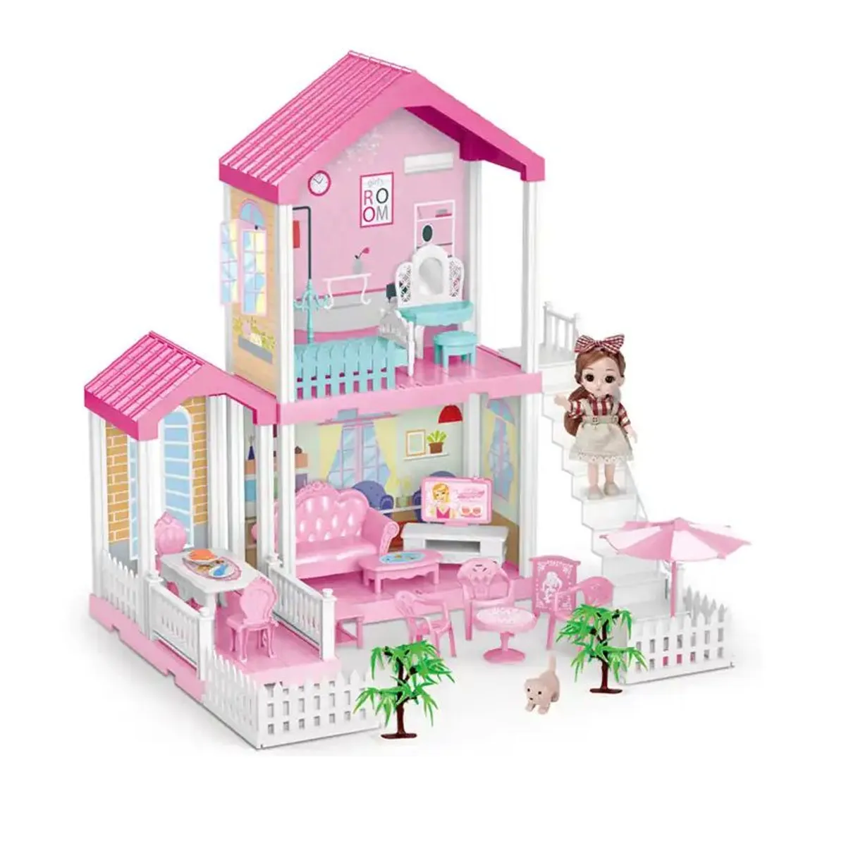 KIDSHOP - Casa De Muñecas Infantil Cocina Y Comedor Patio X1258