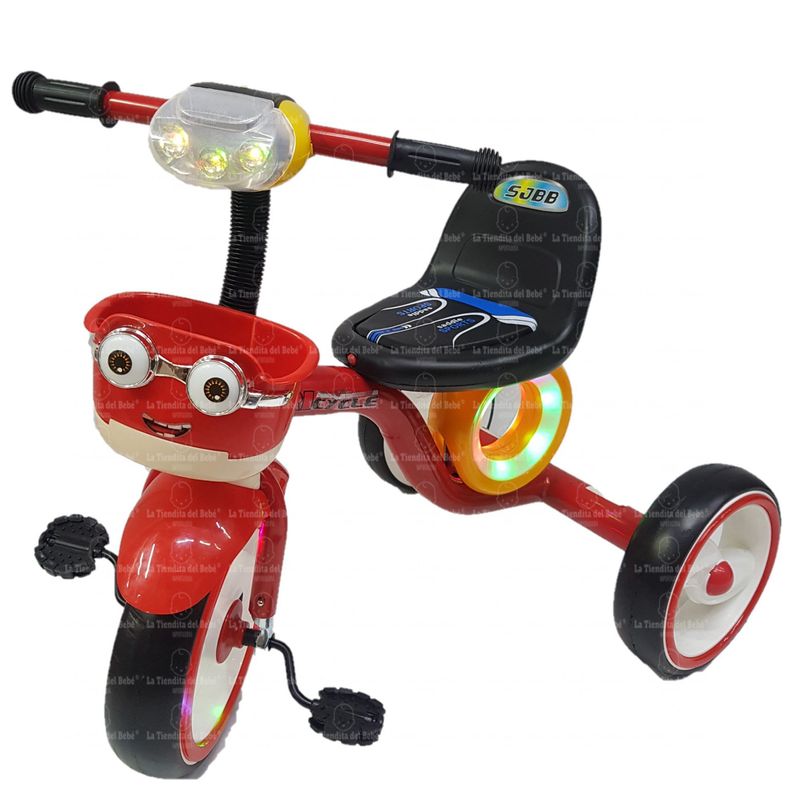 GENERICO - Triciclo Bebe Infantil Musical Paseador Oferta Minions Rojo