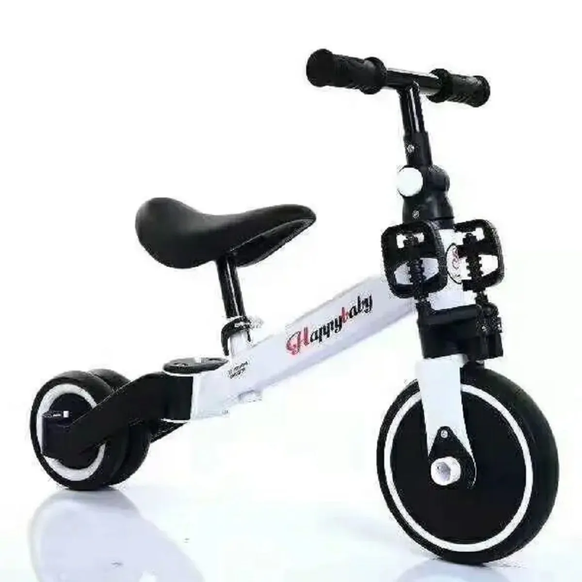 GENERICO - Triciclo Con Guía Y Bicicleta Inicación 5 En 1 Bebe BLANCO