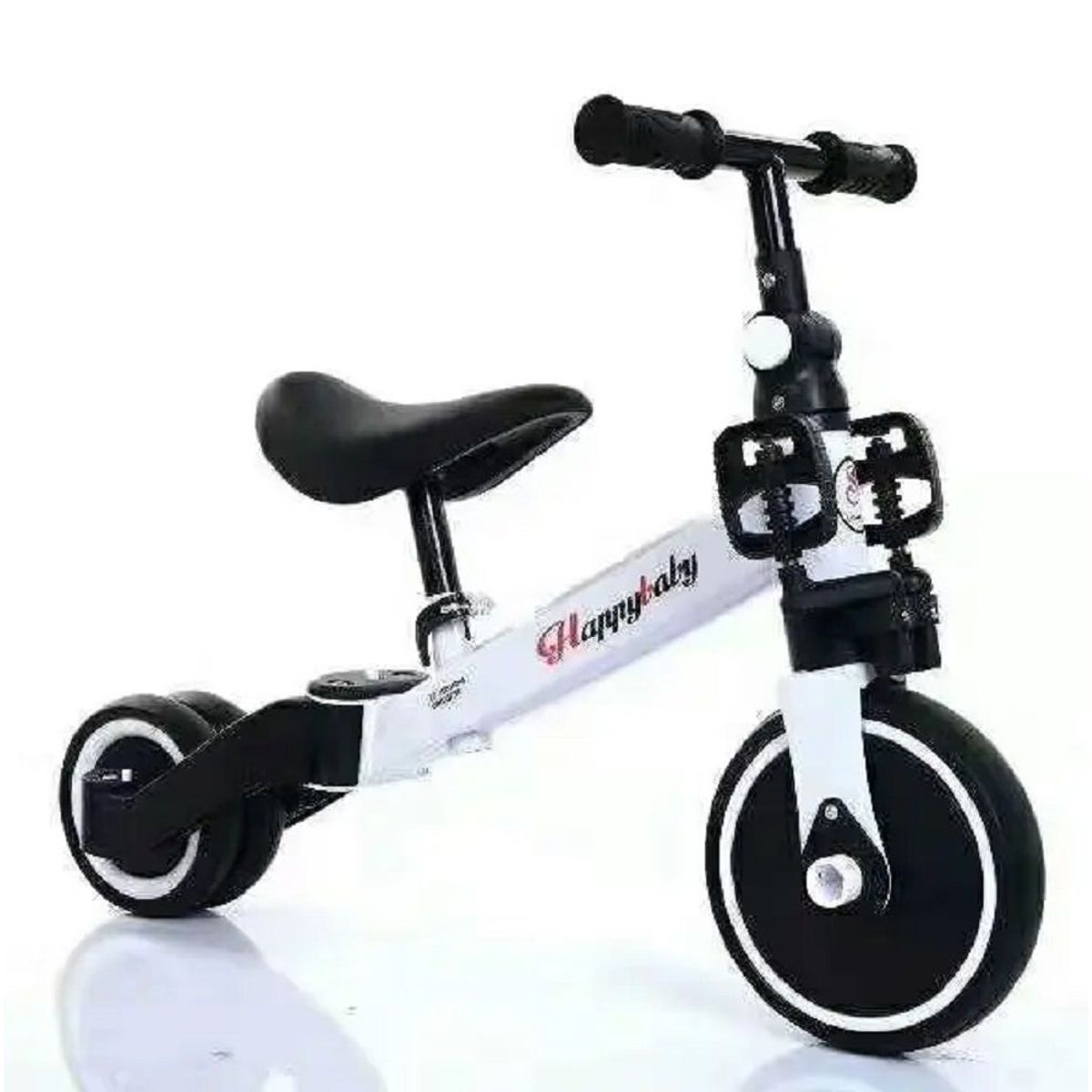 GENERICO - Triciclo Con Guía Y Bicicleta Inicación 5 En 1 Bebe BLANCO