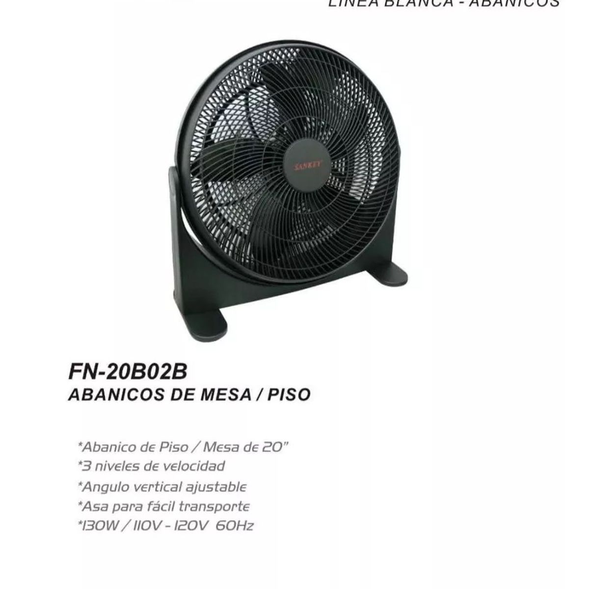 SANKEY - Ventilador de Piso y Pared de Alta Potencia 2 en 1 de 20 Pulg Sankey