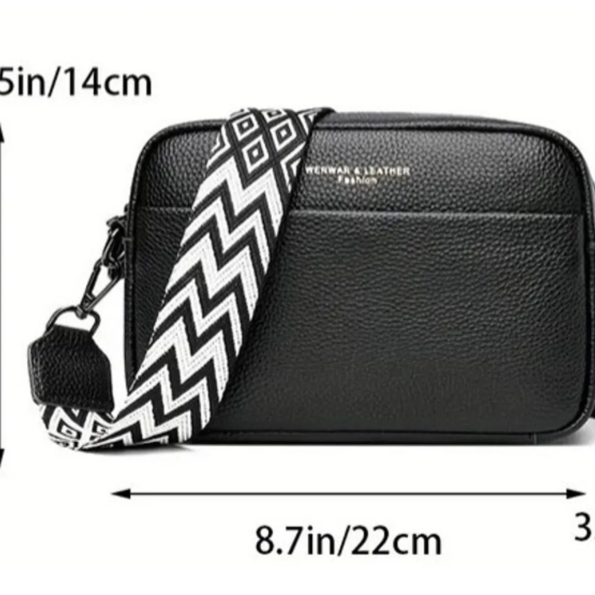 ART CREATION - Bolso Bandolera Cuero Mujer Color Negro