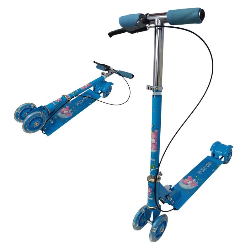 GENERICO - Patineta Scooter En Aluminio Con Freno 4 Ruedas Luces Led
