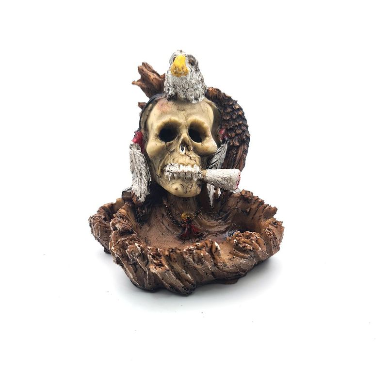 DAYOSHOP - Cenicero Calavera Jefe Indio Aguila Decoración