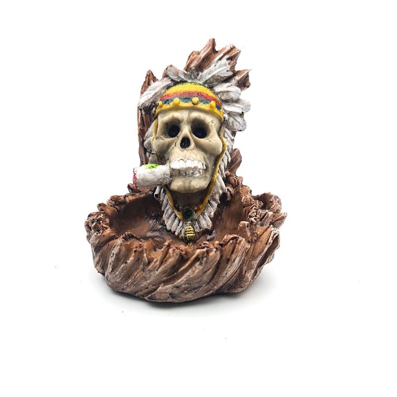DAYOSHOP - Cenicero Calavera Jefe Indio Decoración