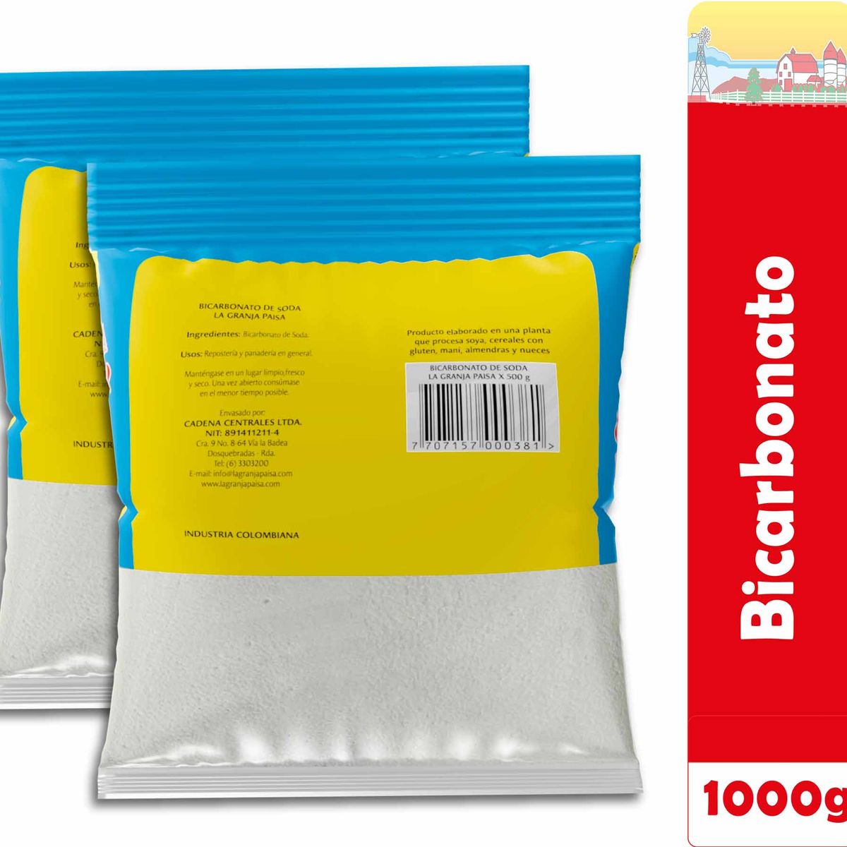 LA GRANJA PAISA - Bicarbonato De Sodio 500g Paquete x2und