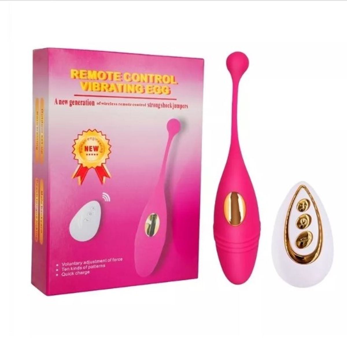 GENERICO - Huevo Vibrador Recargable USB con Control Remoto Rosado