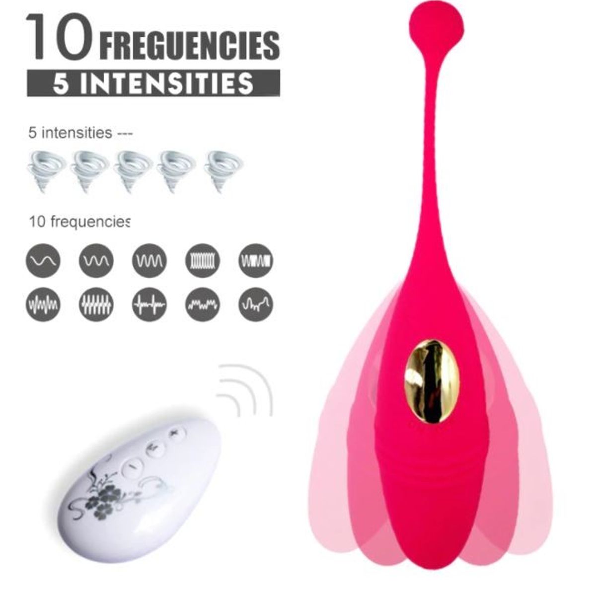 GENERICO - Huevo Vibrador Recargable USB con Control Remoto Rosado