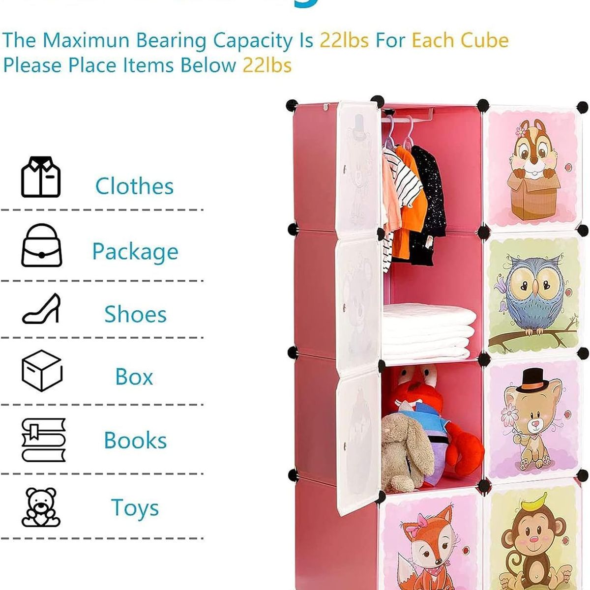 ONE PIXEL - Armario Organizador De Ropa Y Juguetes ONE PIXEL Módulos para niños-