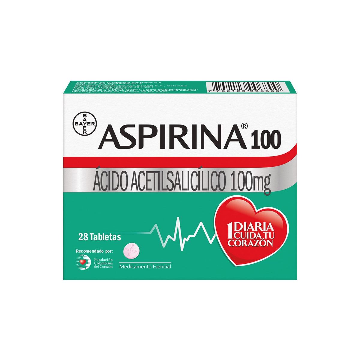 BAYER - Aspirina 100mg X28tab Imp.---