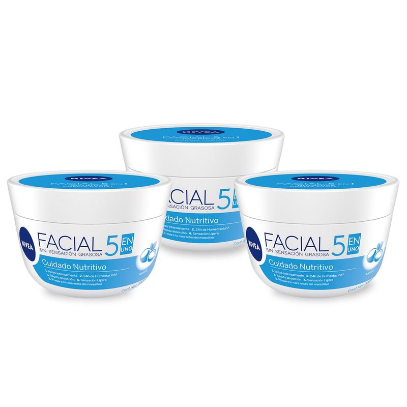 NIVEA - NIVEA CREMA FACIAL CUIDADO NUTRITIVA X 100ml x3