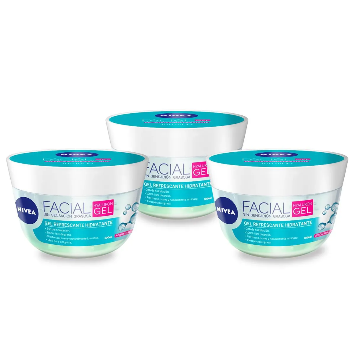 NIVEA - NIVEA CUIDADO FACIAL HYALURON GEL 100ML X3
