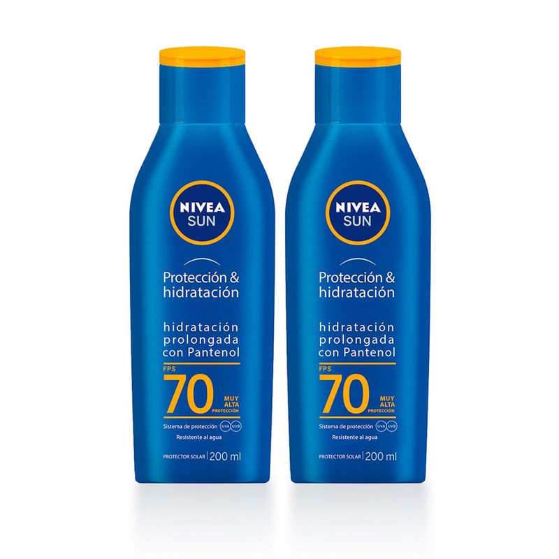 NIVEA - Nivea Bloqueador Protección & Hidratación Fps 70 200ml x 2