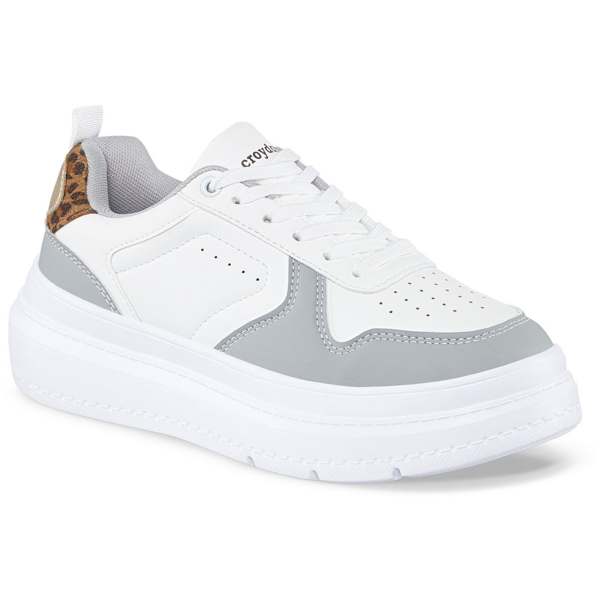 CROYDON - Tenis Levanci Blanco-Gris Croydon para Mujer