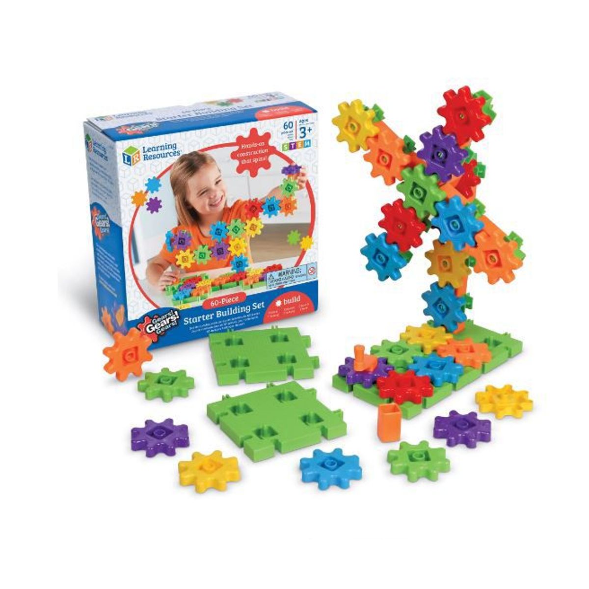LEARNING RESOURCES - Juego De Construcción Engranajes 60 Piezas Stem Niños Niñas