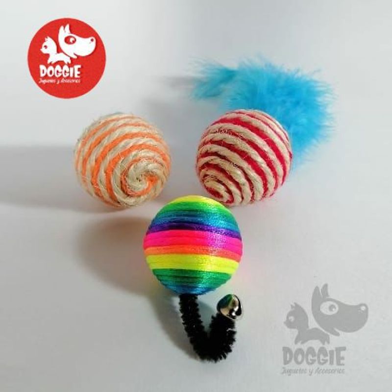 GENERICO - JUGUETE PARA GATOS SET X 3 - DOGGIE