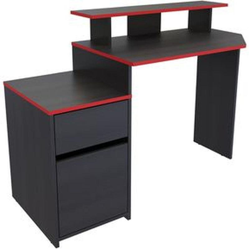 MADERKIT - Escritorio Gamer Con Cajon Maderkit Wengue Neo