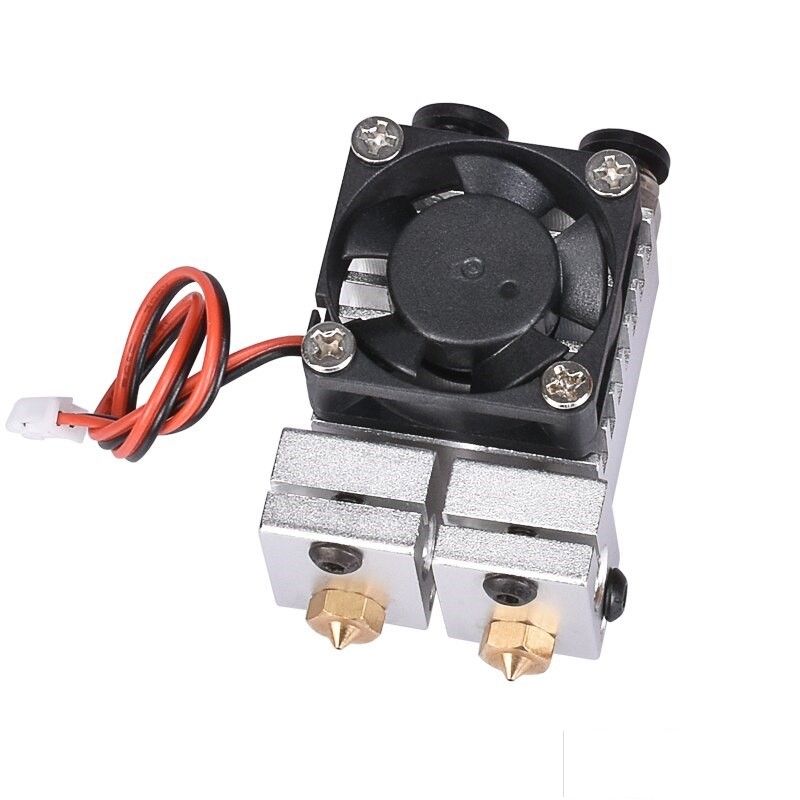 GENERICO - Extrusor Hotend Dual Ciclope 2 en 2 Chimera 12V 40W 0.4mm  Bronce