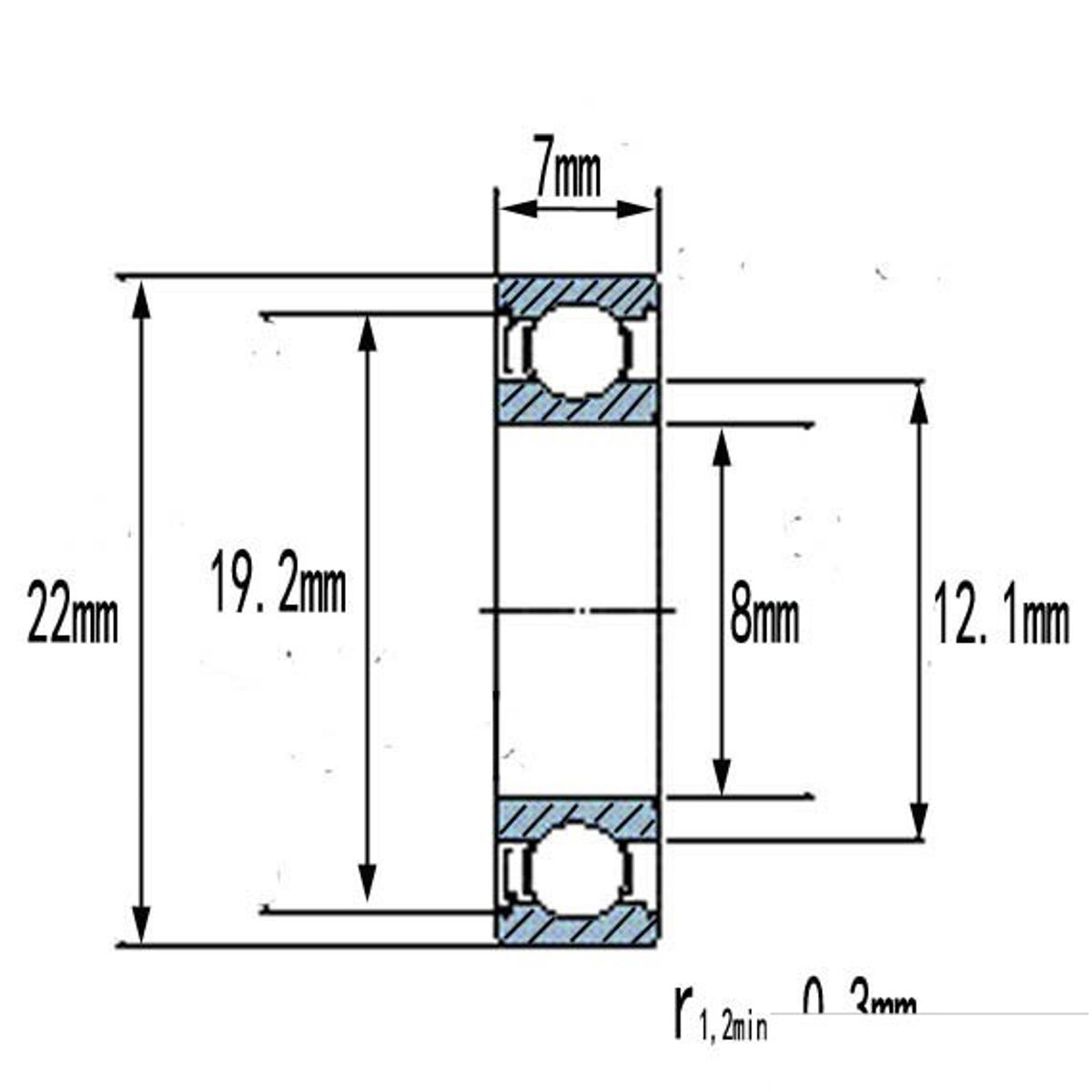 GENERICO - Rodamiento Radial Balinera 608zz 608 8mm Cnc Impresora 3D