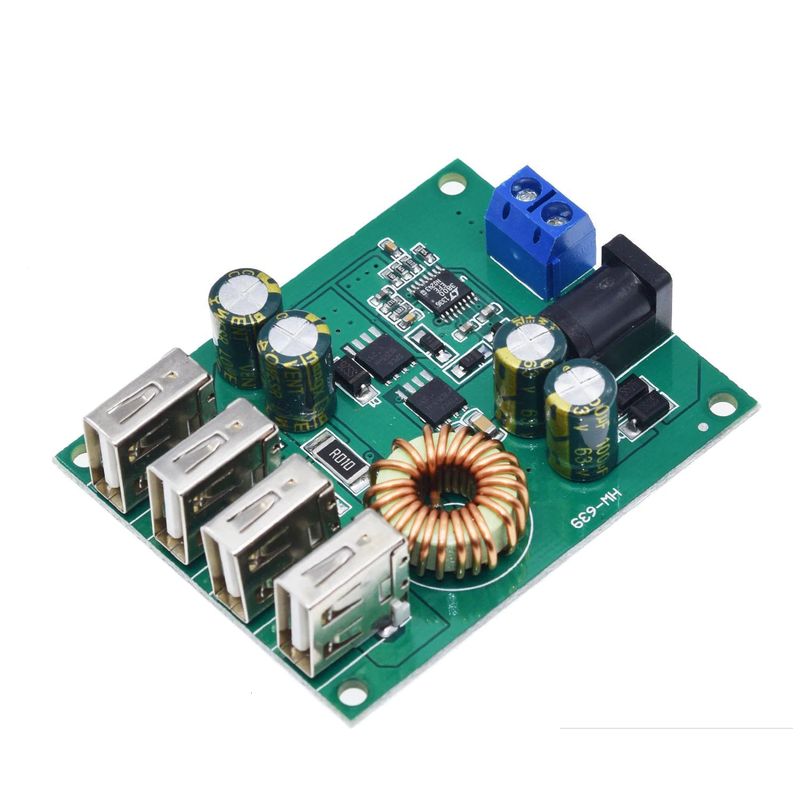 GENERICO - Regulador Voltaje Constante HW-639 4 Puertos Usb 7-60V a 5V 5A