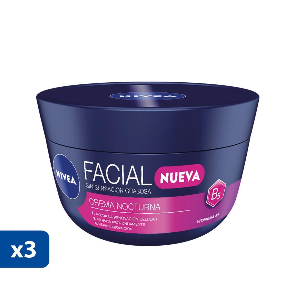 NIVEA - NIVEA CREMA FACIAL CUIDADO NOCHE 100ml X3