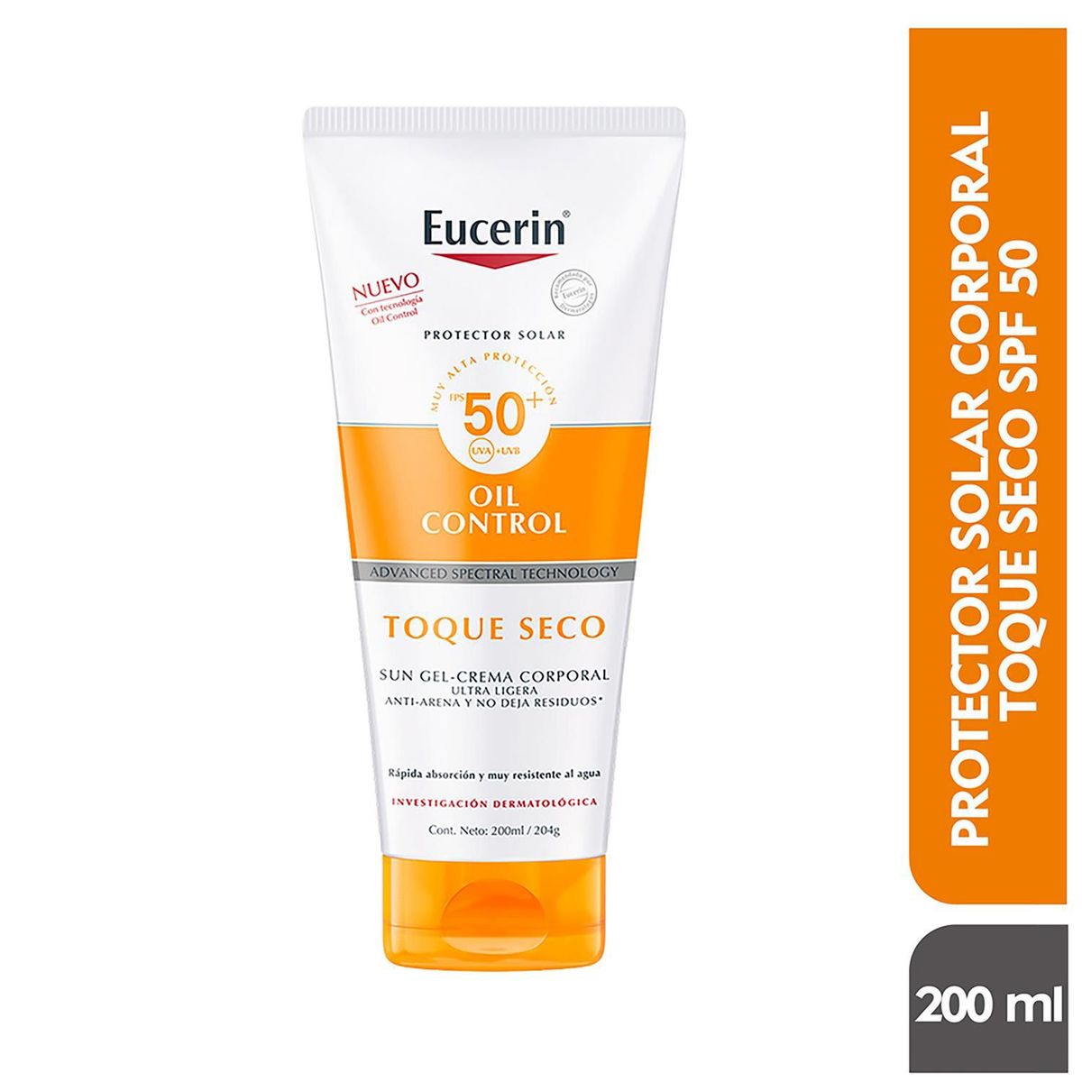 EUCERIN - EUCERIN BLOQUEADOR SOLAR TOQUE SECO FPS50 CORPORAL X200ML