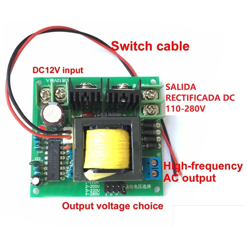 GENERICO - Transformador Inverter DC AC 12V a 110v 200v 220v 280v 150W