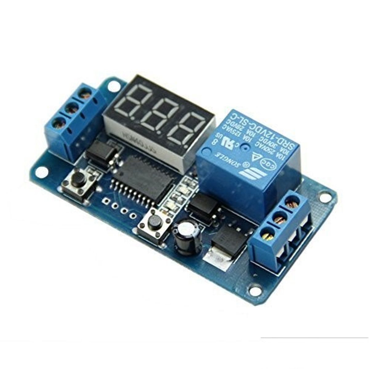 GENERICO - Temporizador Ajustable Regresivo 999 Segundos 12V con Rele