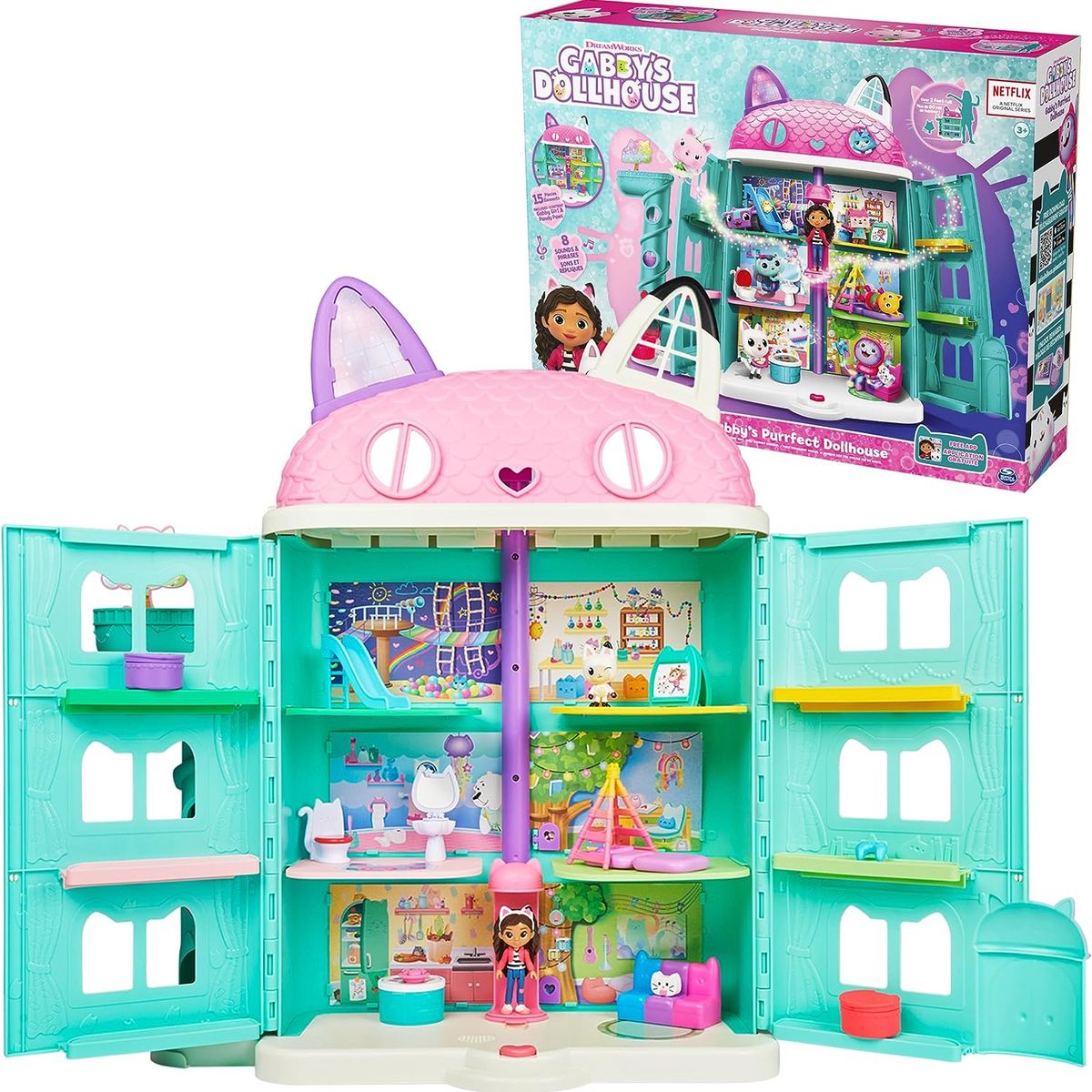 SPIN MASTER - Casa Gabby's Dollhouse + 15 Piezas