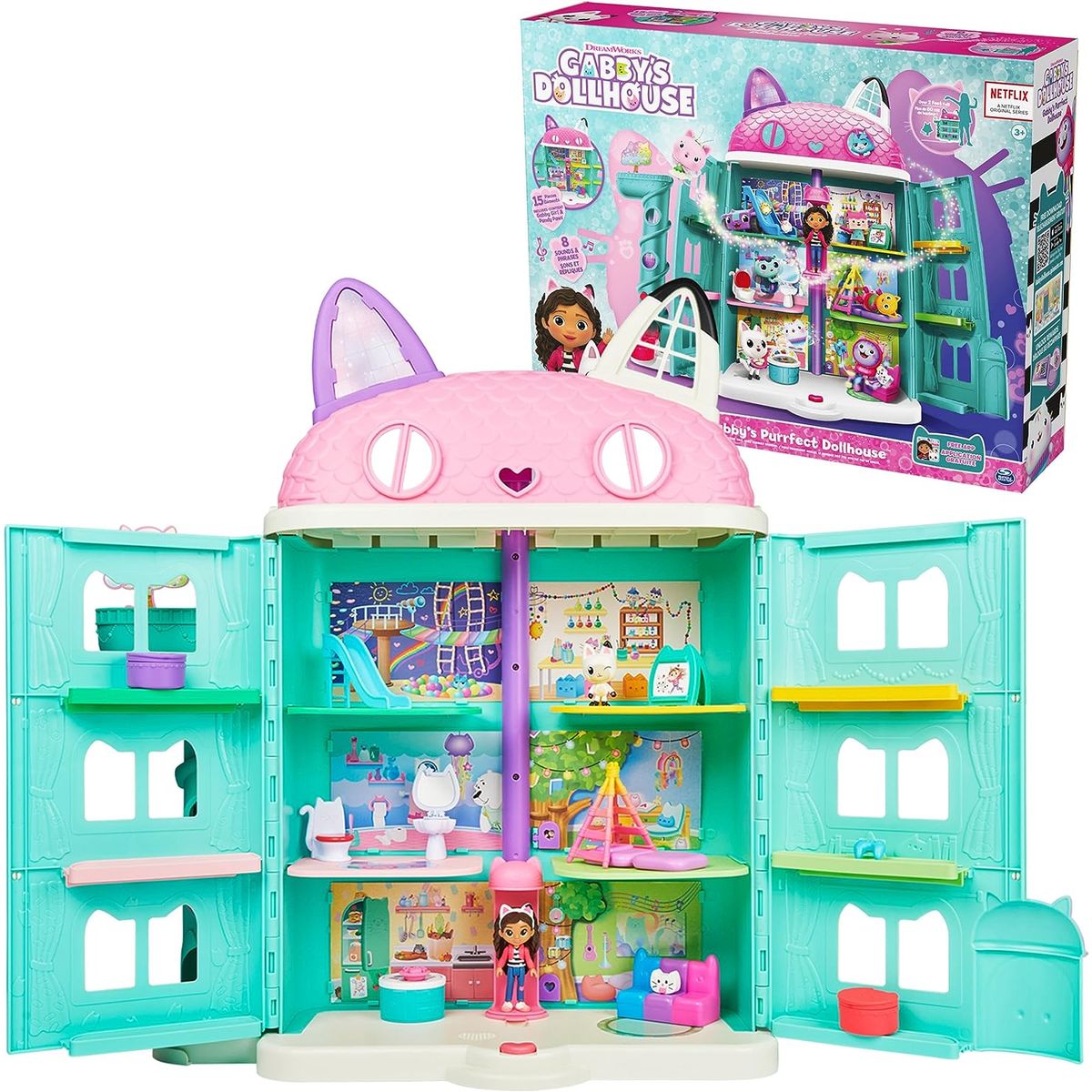 SPIN MASTER - Casa Gabby's Dollhouse + 15 Piezas
