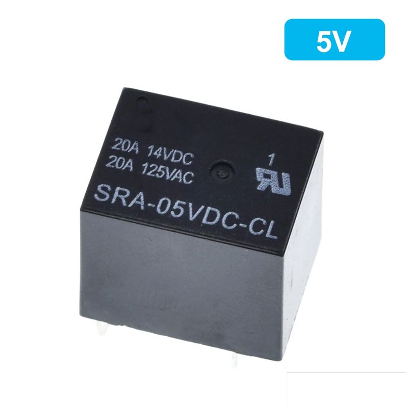 GENERICO - Rele Relevo Sra-05dc-cl 5v Pcb 5 Pines Negro 20A