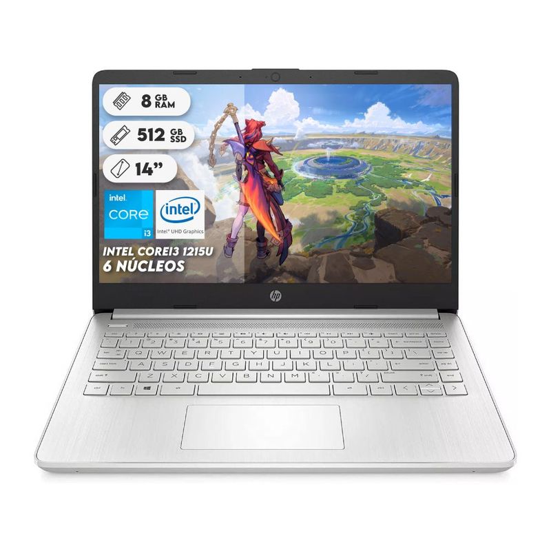 HP - Portátil HP Intel Core I3 1215U RAM 8GB SSD 512GB 14 Pulgadas Computador Portátil