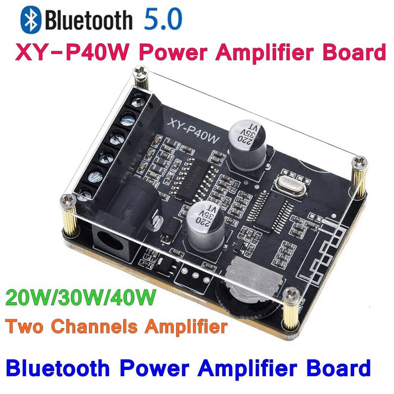 GENERICO - Amplificador Audio Estereo Bluetooth 5.0 XY-P40W 20W 30W 40W 5V 24V
