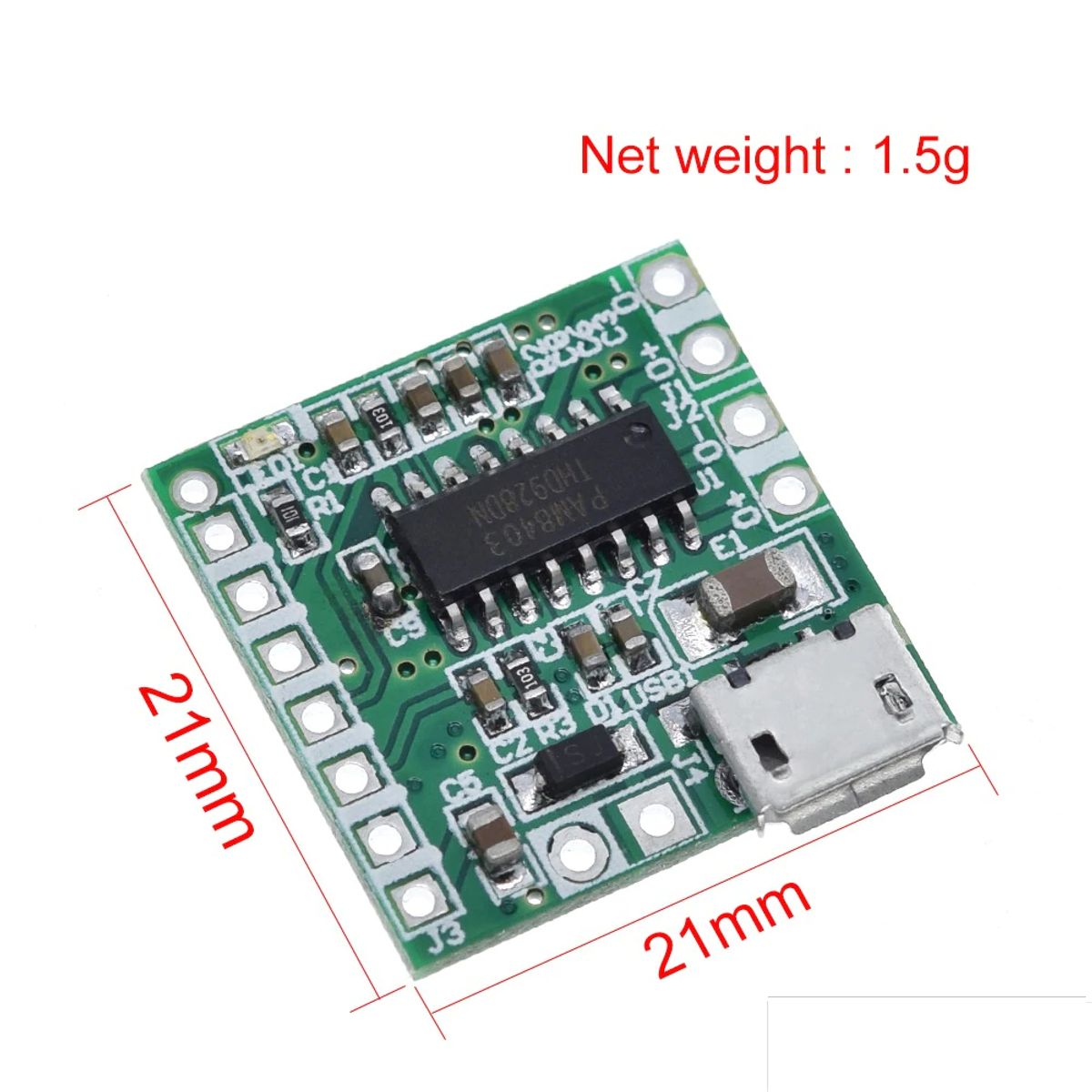 GENERICO - Amplificador Audio Estereo Pam8403 Microusb 2x3W 5V 3W Clase D
