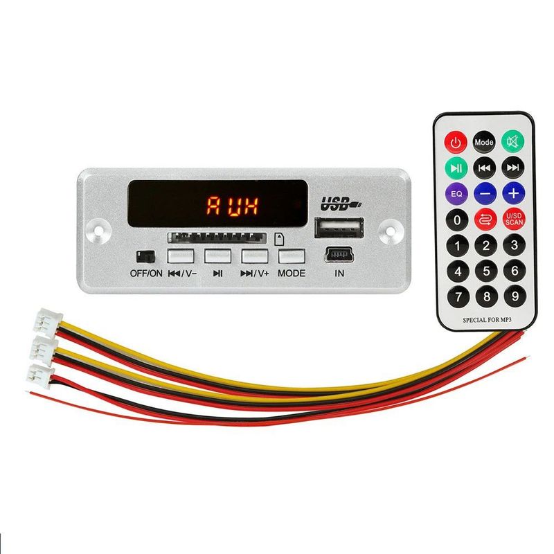GENERICO - Panel Amplificador Audio Estereo Mp3 TF Card Sd Usb 2x3W 12V