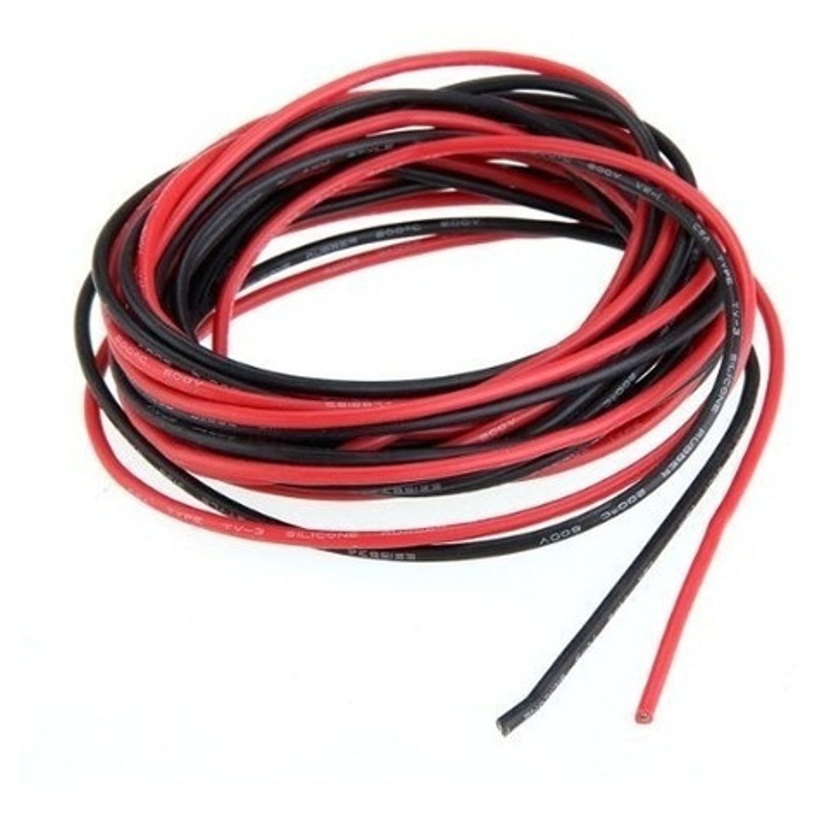 GENERICO - Cable Electrico Calibre 18 Cobre 1 Metro Rojo y Negro 16 Amperios