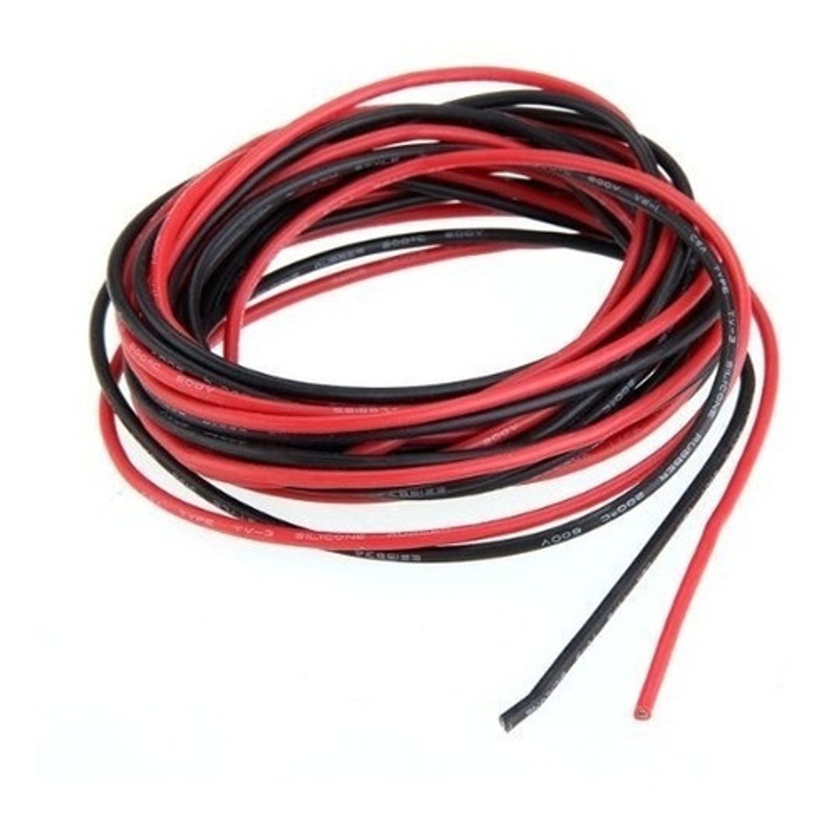 GENERICO - Cable Electrico Calibre 18 Cobre 1 Metro Rojo y Negro 16 Amperios