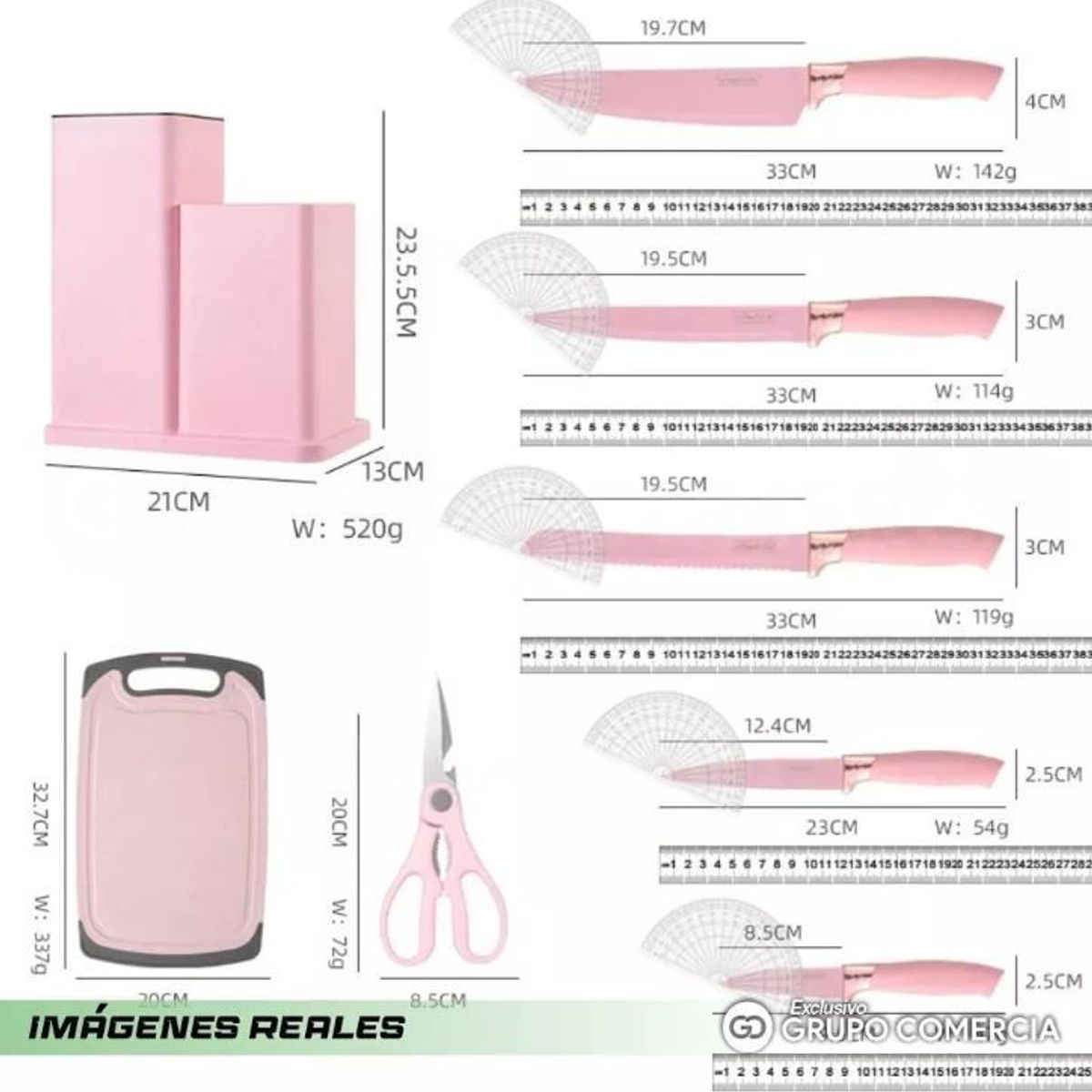SHENGSHOU - Set De 19 Utensilios De Cocina Premium Cucharones Cuchillos