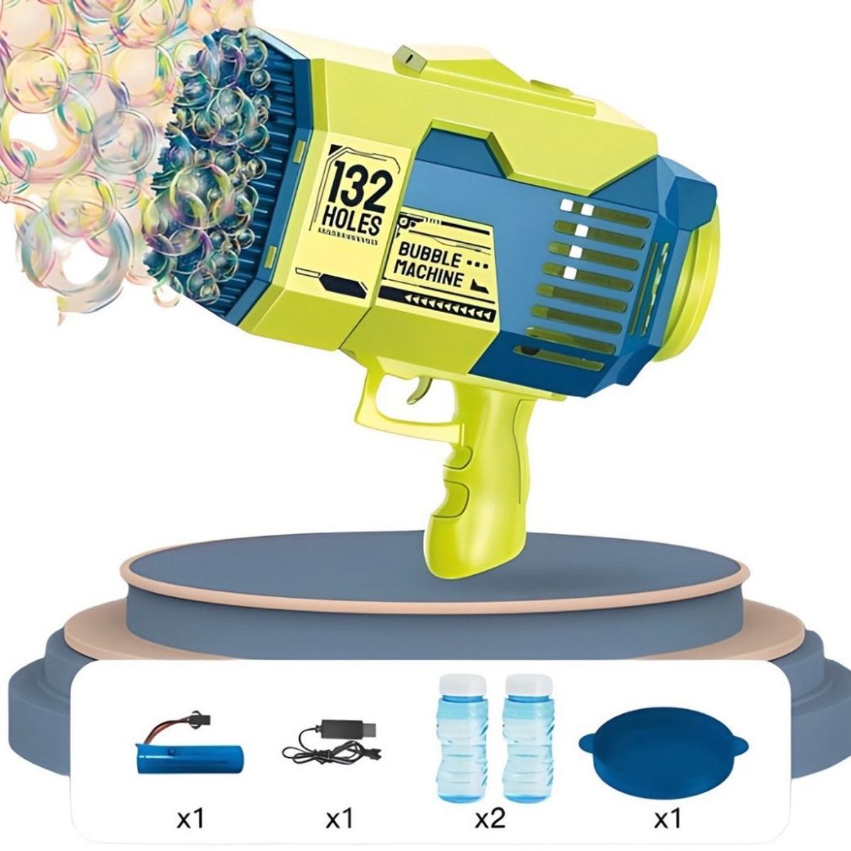 GENERICO - Pistola De Burbujas Electrica 132 Agujeros Recargable